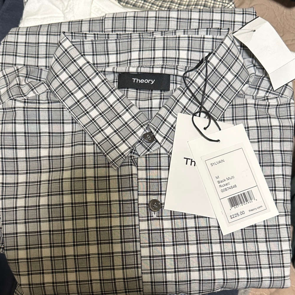 Theory Men's Plaid Button Down Shirt